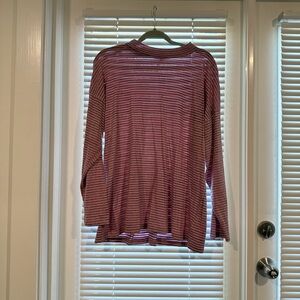 We The Free Stripe Mock Neck Oversized Tee